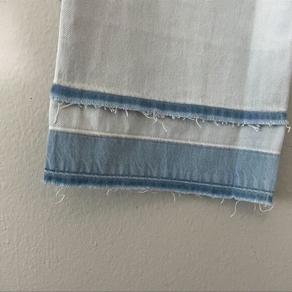 NWT J Brand Liza Mid-rise Crop Coulotte Light Wash Denim Jeans Frayed Hems Sz 28 - Picture 7 of 13